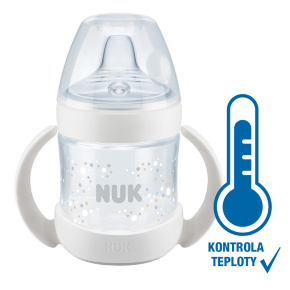 NUK Lahvička na učení Nature Sense s kontrolou teploty 150 ml bílá