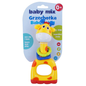 Dětské chrastítko Baby Mix žlutá žirafa Žlutá 