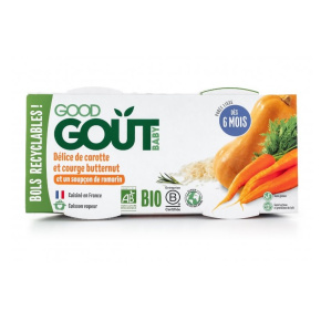 2x GOOD GOUT BIO Pyré z máslové dýně a mrkve 190 g