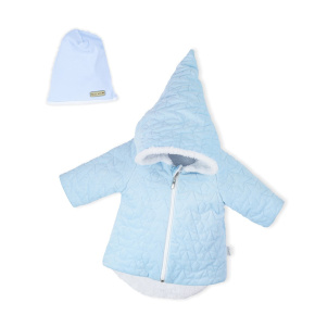 Zimní kojenecký kabátek s čepičkou Nicol Kids Winter modrý Modrá 56 (0-3m)