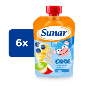 6x SUNAR Cool borůvka, banán, ovesné vločky 110g