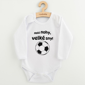 Dětské body s potiskem New Baby Malé nohy, velké sny! Bílá 56 (0-3m)