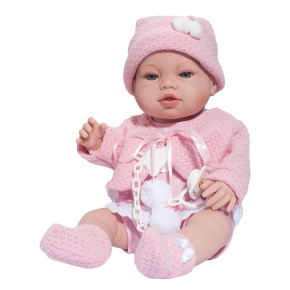 Luxusní dětská panenka-miminko Berbesa Nela 43cm Růžová 