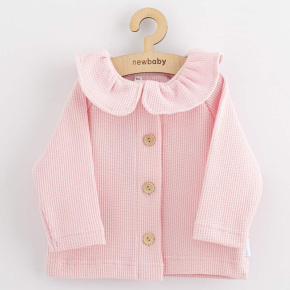 Kojenecký kabátek na knoflíky New Baby Luxury clothing Laura růžový Růžová 86 (12-18m)