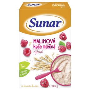 SUNAR Kaše mléčná rýžová malinová 225 g