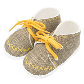 Kojenecké capáčky tenisky New Baby jeans mustard 0-3 m Žlutá 0-3 m