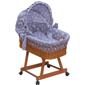 Košík pro miminko s boudičkou Scarlett hvězdička - šedá