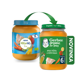 GERBER Organic dětský příkrm mrkev a rajčata s krůtím masem 190 g