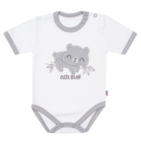 Kojenecké bavlněné body s krátkým rukávem New Baby Cute Bear Bílá 86 (12-18m)