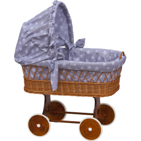 Košík pro miminko s boudičkou Scarlett Hvězdička - šedá
