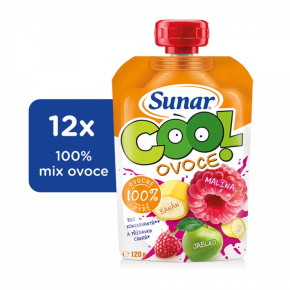 12x SUNAR Kapsička Cool ovoce malina, banán, jablko 120 g