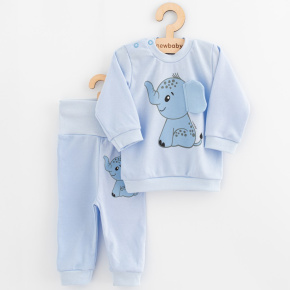 Kojenecká souprava tričko a tepláčky New Baby Happy Elephant blue Modrá 86 (12-18m)