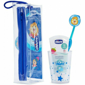 CHICCO Set péče o zuby Travel modrý, 3r+