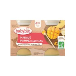 BABYBIO Příkrm jablko mango 2x 130 g