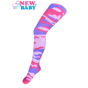 Bavlněné punčocháčky New Baby s maskáčovým vzorem růžovo-fialové Růžová 104 (3-4r)