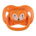 CANPOL BABIES Dudlík silikonový symetrický Cute animals 6-18m 1ks oranžový