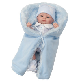 Luxusní dětská panenka-miminko chlapeček Berbesa Alex 28cm Modrá 