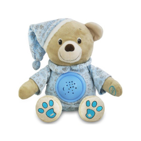 Plyšový usínáček medvídek s projektorem Baby Mix modrý Modrá 