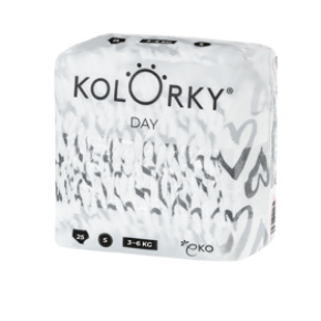 KOLORKY DAY Pleny jednorázové eko, srdce S (3-6 kg) 25 ks