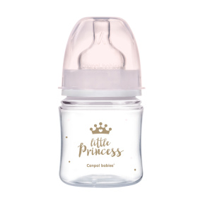 CANPOL BABIES Lahev se širokým hrdlem Royal Baby 120 ml růžová