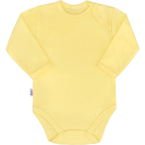 Kojenecké body s dlouhým rukávem New Baby Pastel žluté Žlutá 68 (4-6m)
