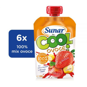 6x SUNAR Kapsička Cool ovoce jahoda, banán, jablko 120 g