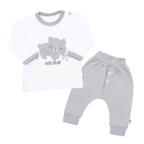 2-dílná kojenecká bavlněná soupravička New Baby Cute Bear Šedá 62 (3-6m)