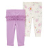 CARTER'S Tepláky/legíny Purple Floral holka 2ks 9m/vel. 74