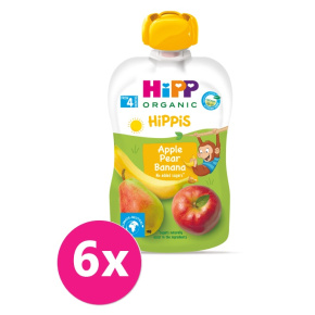 6x HiPP HiPPiS BIO 100% ovoce Jablko-Hruška-Banán 100 g