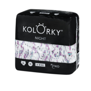 KOLORKY NIGHT Pleny jednorázové eko noční M (5-8 kg) 21 ks