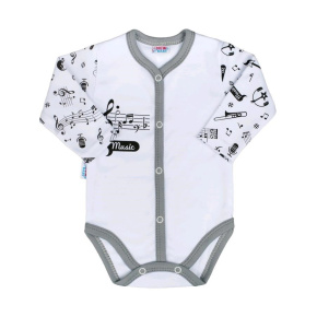 Kojenecké body celorozepínací New Baby Music Bílá 68 (4-6m)