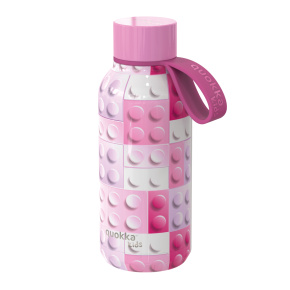 Nerezová termoláhev Solid Kids s poutkem Pink Bricks 330 ml