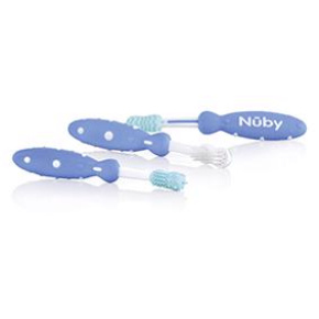 NUBY Zubní kartáčky set 3 ks modrá 3 m+