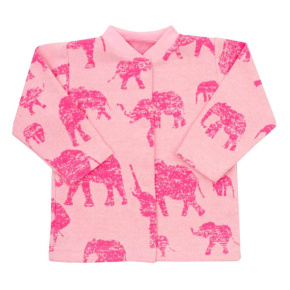 Kojenecký kabátek Baby Service Sloni růžový Růžová 68 (4-6m)