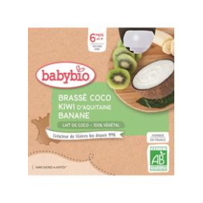 BABYBIO Svačinka s kokosovým mlékem - kiwi a banán 4x 85 g