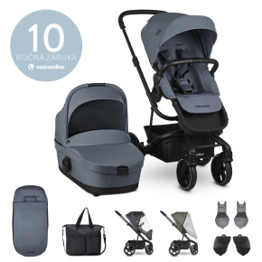 EASYWALKER Set XXL kočárek kombinovaný Harvey3 Steel Blue s příslušenstvím