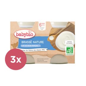 3x BABYBIO Brassé z francouzského mléka natur 2x 130 g