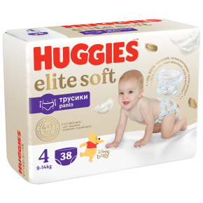 2x HUGGIES® Elite Soft Pants Kalhotky plenkové jednorázové 4 (9-14 kg) 38 ks
