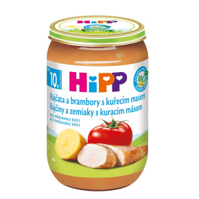 HiPP BIO Rajčata a brambory s kuřecím masem 220 g, 10m+
