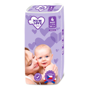 Dětské jednorázové pleny New Love Premium comfort 4 MAXI 7-18 kg 44 ks Bílá 