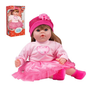 Česky mluvící a zpívající dětská panenka PlayTo Tina 46 cm Růžová 