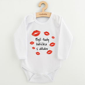 Dětské body s potiskem New Baby Byli tady babička s dědou Bílá 86 (12-18m)