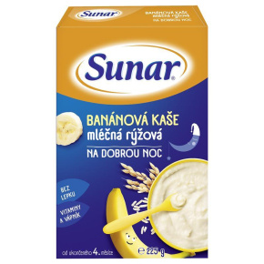 SUNAR Kaše mléčná rýžová na dobrou noc banánová 225 g