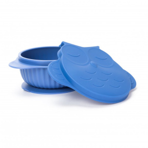 Silikonová miska s víčkem GIOfresh Owl Blue