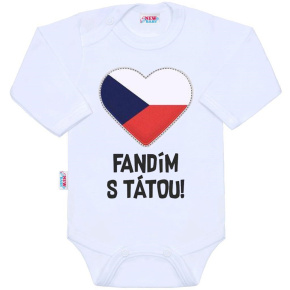 Body s potiskem New Baby Fandím s tátou bílé Bílá 80 (9-12m)