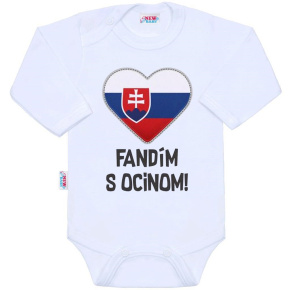 Body s potiskem New Baby Fandím s ocinom biele Bílá 50