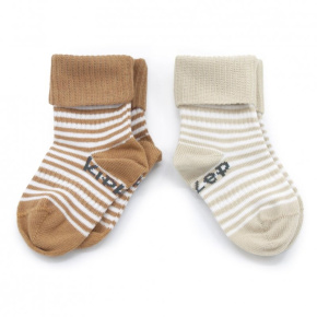 Dětské ponožky Stay-on-Socks 0-6m 2páry Camel & Sand