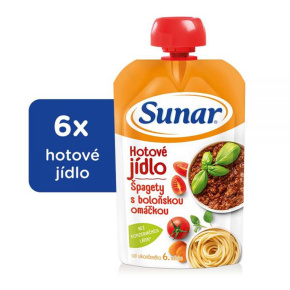 6x SUNAR Kapsička Hotové jídlo Špagety s boloňskou omáčkou 120 g