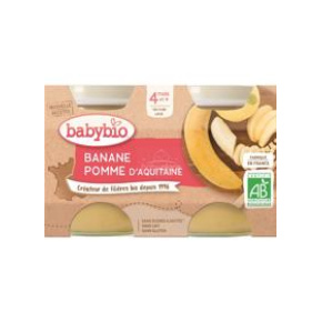 BABYBIO Příkrm jablko banán 2x 130 g