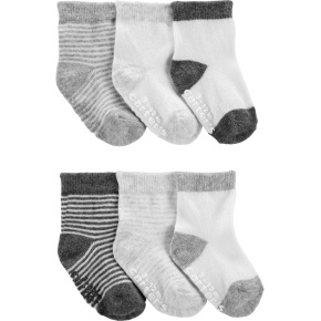 CARTER'S Ponožky Grey chlapec 6ks NB